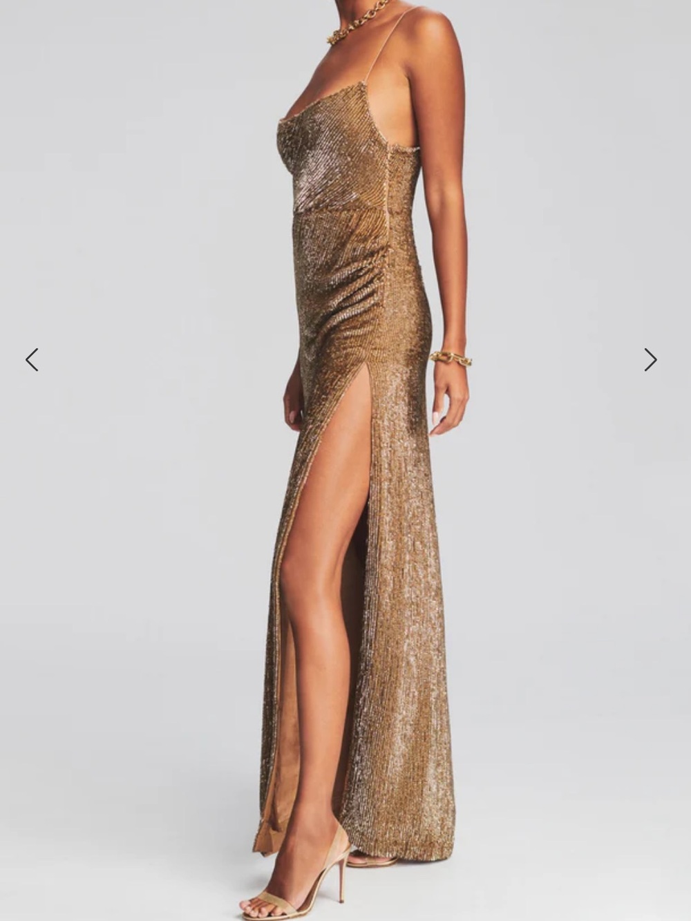 Retrofete Katya Sequin Gown -bronze NWT - Picture 2 of 7